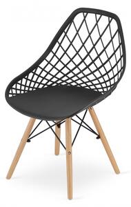 Jedálenská stolička SAKAI čierna (hnedé nohy)