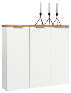 SKRINKA NA TOPÁNKY, biela, farba duba, 120/115/34 cm Xora - Skrine, regály & police na topánky