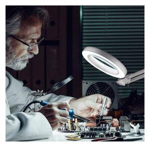 Extol - LED Stmievateľná stolná lampa s lupou LED/8W/5V 2900/4500/7500K biela
