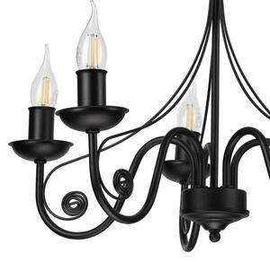 Luster na reťazi DONATO 5xE14/40W/230V čierna