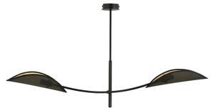 Luster na tyči LOTUS 2xE14/10W/230V čierna/zlatá