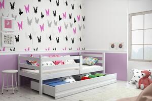 Detská jednolôžková posteľ ERYK | biela Farba: biela / sivá, Rozmer.: 190 x 80 cm