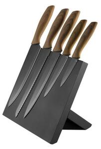 Platinet Sada nerezových nožov 5 ks s magnetickým stojanom hnedá/čierna PL0441 + záruka 3 roky zadarmo