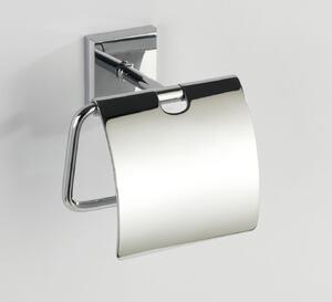 WENKO Držiak na toaletný papier BEZ VŔTANIA PowerLoc LACENO metalický lesklý 14x15x8 cm