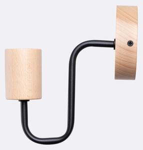 Sollux SL.1668 - Nástenná lampa TIMBO 1xE27/15W/230V čierna/béžová/buk