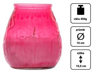 Nexos 86225 Sada sviečok v ružovom skle, 10 cm, 4 ks