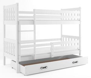 BMS Detská poschodová posteľ s úložným priestorom CARINO 190x80 biela Farba šuplíku: Zelená