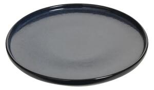 Tmavomodrý dezertný kameninový tanier TERRE INCONNUE
