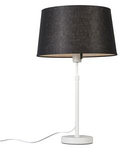 Stolová lampa biela s čiernym tienidlom nastaviteľná 35 cm - Parte
