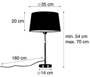 Stolová lampa čierna s tienidlom biela 35 cm nastaviteľná - Parte