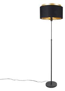 Moderná stojaca lampa čierna so zlatým duo odtieňom - Parte