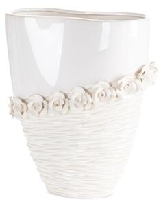 Dekorstudio Dekoratívna keramická váza ELIANA 27x13x32 cm - krémová
