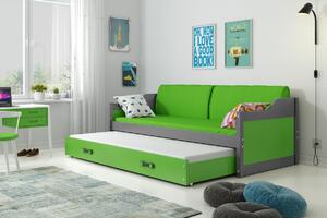 BMS Detská posteľ s prístelkou DAVID grafit Veľkosť spacej plochy: 190x80 cm, Doplňujúca farba postele: Modrá