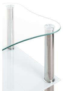 Prístavný stolík KLECKS kov/sklo biela