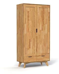 Šatníková skriňa z dubového dreva 90x180 cm Greg - The Beds