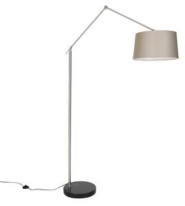 Moderná stojaca oceľová lampa s tienidlom šedohnedá 45 cm - Editor