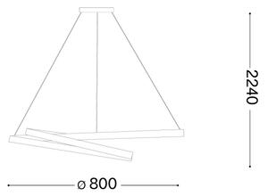 Ideal Lux - LED stmievateľný luster na lanku OZ LED/55W/230V pr. 80cm CRI 90 čierna