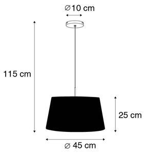 Moderné závesné svietidlo oceľové s tienidlom 45 cm tupé - Combi 1