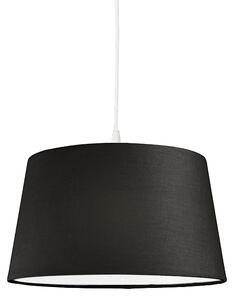 Moderná závesná lampa biela s čiernym tienidlom 45 cm - Pendel