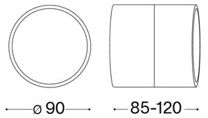 Ideal Lux -LED Vonkajšie nástenné svietidlo OMEGA LED/7W/230V CRI 90 IP54 antracit
