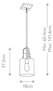 Quintiesse QN-KITNER-P-NBR - Luster na tyči KITNER 1xE27/60W/230V zlatá/čierna