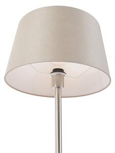 Moderná stolová lampa oceľová s tupým odtieňom 35 cm - Simplo
