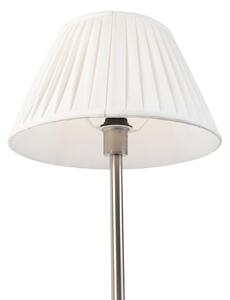 Klasická stolová lampa oceľová so skladaným tienidlom biela 35 cm - Simplo
