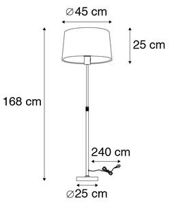 Stojacia lampa oceľová s tienidlom biela 45 cm nastaviteľná - Parte
