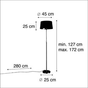 Stojacia lampa zlatá / mosadz s čiernym ľanovým tienidlom 45 cm - Parte