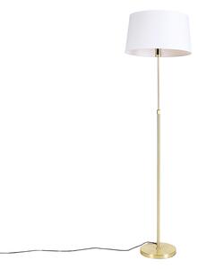 Stojacia lampa zlatá / mosadz s ľanovým tienidlom biela 45 cm - Parte