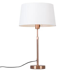 Stolová lampa medená s tienidlom biela 35 cm nastaviteľná - Parte