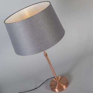 Stolová lampa medená s tienidlom sivá 35 cm nastaviteľná - Parte
