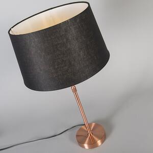 Stolová lampa medená s čiernym tienidlom nastaviteľná 35 cm - Parte