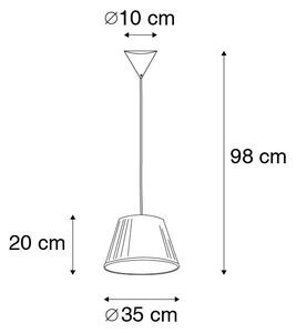 Retro závesná lampa biela 35 cm - Plisse