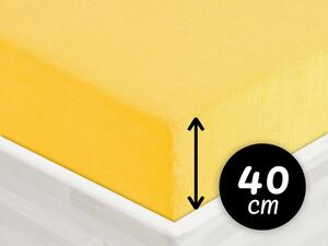 Froté napínacie prestieradlo na extra vysoký matrac FR-003 Žlté 200 x 200 - výška 40 cm