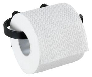 WENKO Držiak toaletného papiera BEZ VŔTANIA Classic Plus čierny 8x15x10 cm