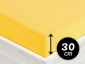 Froté napínacie prestieradlo na vysoký matrac FR-003 Žlté 200 x 220 - výška 30 cm