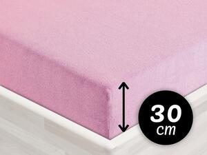 Froté napínacie prestieradlo na vysoký matrac FR-008 Ružová lila 90 x 200 - výška 30 cm