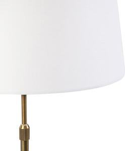 Bronzová stolová lampa s ľanovým tienidlom biela 35cm - Parte