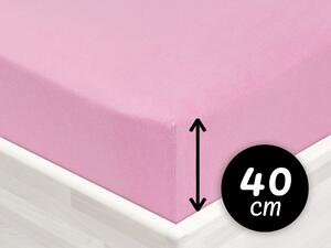 Jersey napínacie prestieradlo na extra vysoký matrac JR-008 Ružová lila 100 x 200 - výška 40 cm