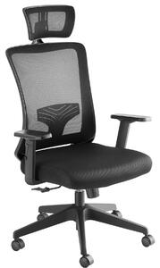 Tectake 405324 ergonomická kancelárska stolička phoibe s nastaviteľnou opierkou hlavy - čierna