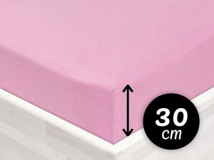 Jersey napínacie prestieradlo na vysoký matrac JR-008 Ružová lila 200 x 220 - výška 30 cm