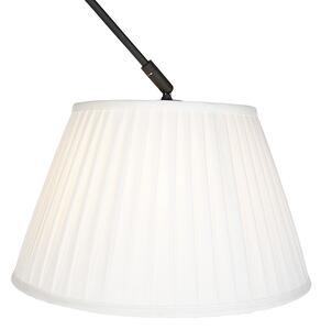 Závesná lampa s nariaseným tienidlom 35cm krémová - Blitz I čierna