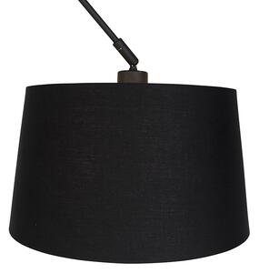 Závesná lampa s bavlneným tienidlom čierna so zlatom 35 cm - Blitz I čierna