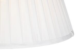 Závesná lampa s nariaseným tienidlom krémová 35 cm - oceľ Blitz I