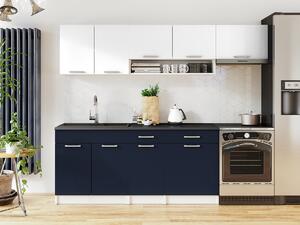 Kuchynská linka VIVIEN 240cm Biela + marine blue