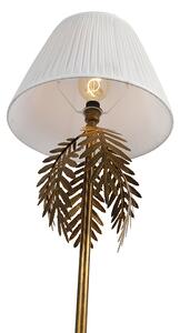 Vintage stojaca lampa zlatá so skladaným odtieňom biela 45 cm - Botanica