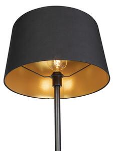 Moderná stojaca lampa čierna s čiernym tienidlom 45 cm - Simplo