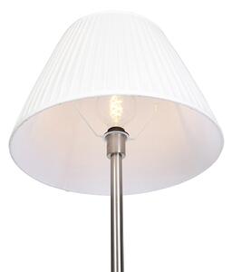 Moderná stojaca lampa z ocele s bielym skladaným tienidlom 45 cm - Simplo