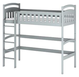 Detská jednolôžková posteľ s horným spaním MAAIKE - 90x190, šedá